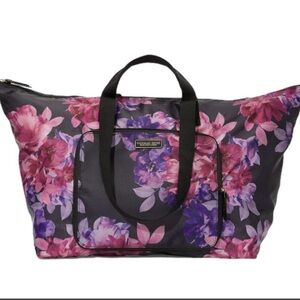 Victoria's Secret Floral Tote Bag - Black and Pink